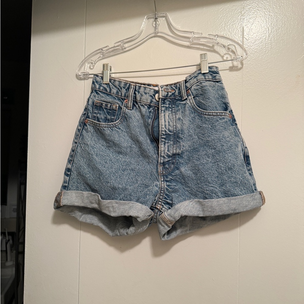 Zara high waist denim shorts